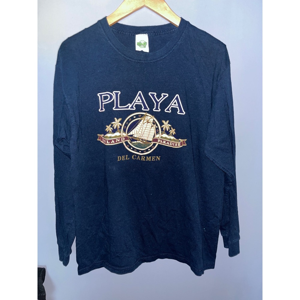 Vintage Playa Del Carmen Long Sleeve‎ T-Shirt Island Paradise Sailboat